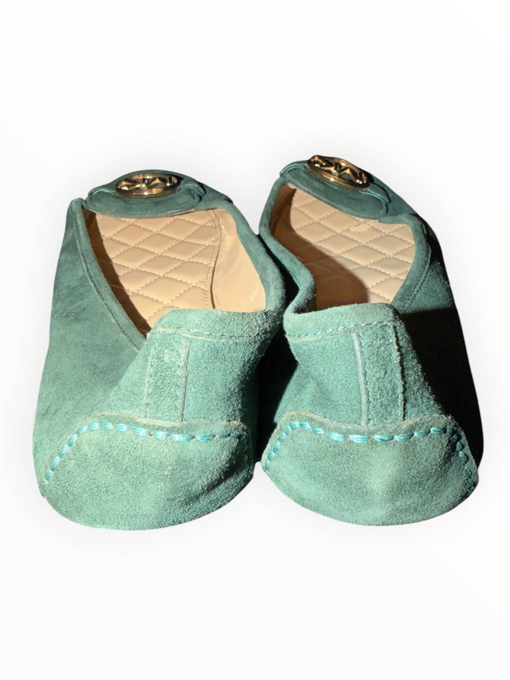 Michael Kors Green Suede MK Emblem Ballet Flats - Picture 5 of 7
